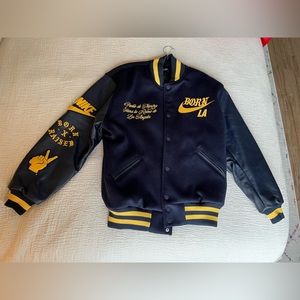 Born X Raised LA Nike Leather Destroyer Varsity Jacket